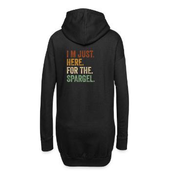 I´m just her for the Spargel Vegan Gemüse - Hoodie-Kleid - Schwarz - Hinten