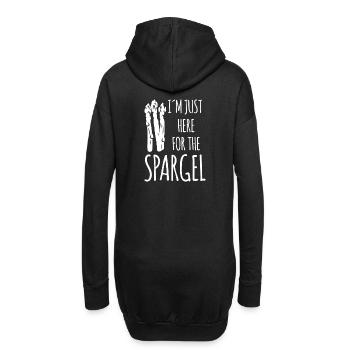 I´m just her for the Spargel Vegan Gemüse - Hoodie-Kleid - Schwarz - Hinten