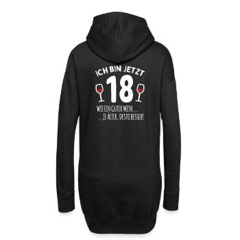 18 na endlich 18. Geburtstag | 18 Jahre volljährig - Hoodie-Kleid - Schwarz - Hinten