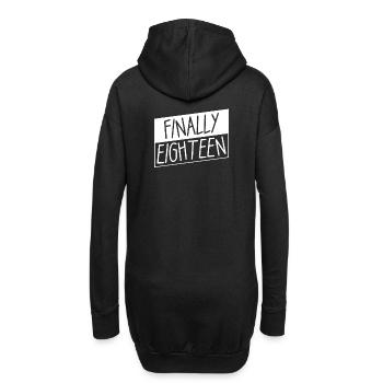 18 et enfin 18e anniversaire | 18 ans d’âge légal - Sweat-shirt à capuche long Femme - noir - Dos