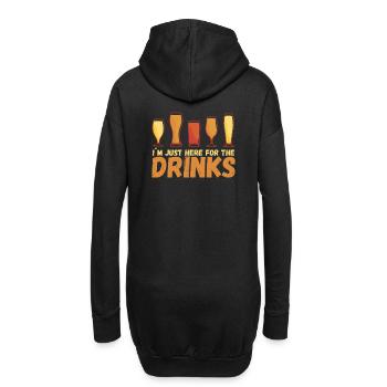 I ́m Just Here For The Drinks - Party Alcohol - Hoodie Dress - black - Back