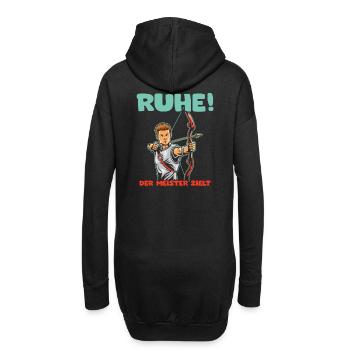 Ruhe! Der Meister zielt! Bogenschießen Bogensport - Hoodie-Kleid - Schwarz - Hinten