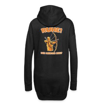 Ruhe! Der Meister zielt! Bogenschießen Bogensport - Hoodie-Kleid - Schwarz - Hinten
