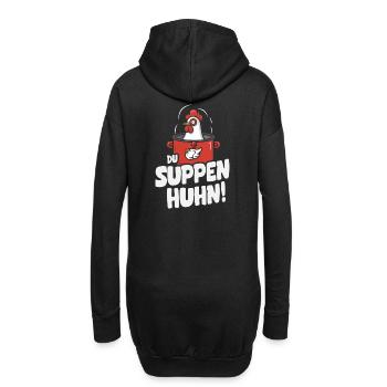 Suppen Huhn Suppenhuhn Gockel Eintopf Geschenk - Hoodie-Kleid - Schwarz - Hinten