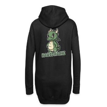 Hausdrache. Stark, Mutig und Unbesiegbar. Drache - Hoodie-Kleid - Schwarz - Hinten