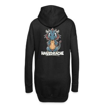 Hausdrache. Stark, Mutig und Unbesiegbar. Drache - Hoodie-Kleid - Schwarz - Hinten