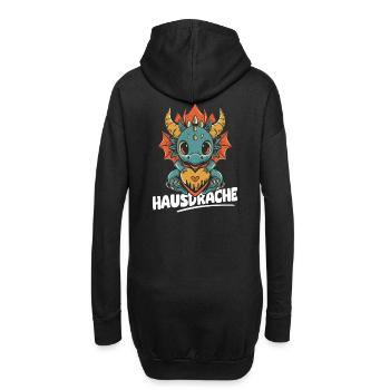 Hausdrache. Stark, Mutig und Unbesiegbar. Drache - Hoodie-Kleid - Schwarz - Hinten