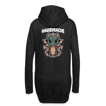Hausdrache. Stark, Mutig und Unbesiegbar. Drache - Hoodie-Kleid - Schwarz - Hinten