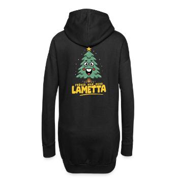 Früher war mehr Lametta - Hoodie-Kleid - Schwarz - Hinten