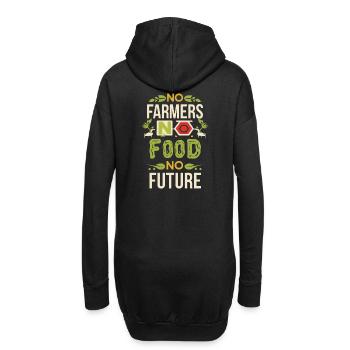 Pas d’agriculteurs, pas de nourriture, pas d’avenir, d’agriculteur, d’agriculteur - Sweat-shirt à capuche long Femme - noir - Dos