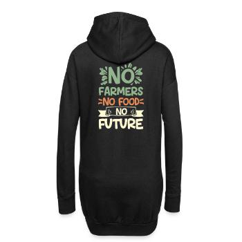 No Farmers No Food No Future Bauer Landwirt - Hoodie-Kleid - Schwarz - Hinten