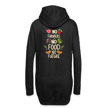 Pas d’agriculteurs, pas de nourriture, pas d’avenir, d’agriculteur, d’agriculteur - Sweat-shirt à capuche long Femme - noir - Dos