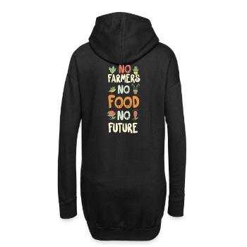 Pas d’agriculteurs, pas de nourriture, pas d’avenir, d’agriculteur, d’agriculteur - Sweat-shirt à capuche long Femme - noir - Dos