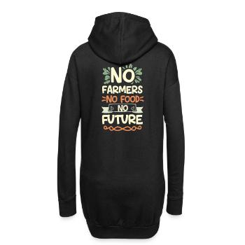 No Farmers No Food No Future Bauer Landwirt - Hoodie-Kleid - Schwarz - Hinten