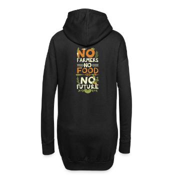 No Farmers No Food No Future Bauer Landwirt - Hoodie-Kleid - Schwarz - Hinten