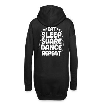 Eat Sleep Square Dance Repeaat - Hoodie-Kleid - Schwarz - Hinten