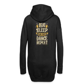 Eat Sleep Square Dance Repeat - Hoodie-Kleid - Schwarz - Hinten
