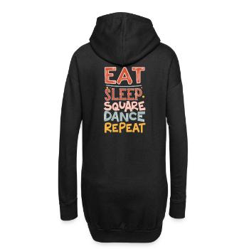Eat Sleep Square Dance Repeat - Hoodie-Kleid - Schwarz - Hinten