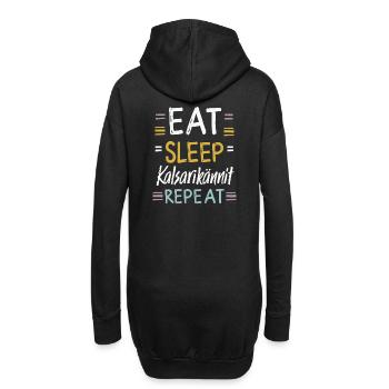 Eat Sleep Kalsarikännit Repeat Finland Underpants - Sweat-shirt à capuche long Femme - noir - Dos