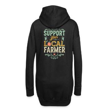 Soutenez votre agriculteur local Bauer Landwirt - Sweat-shirt à capuche long Femme - noir - Dos