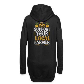 Support Your Local Farmer Bauer Landwirt - Hoodie-Kleid - Schwarz - Hinten