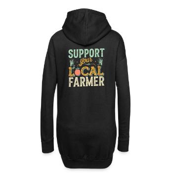 Support Your Local Farmer Bauer Landwirt - Hoodie-Kleid - Schwarz - Hinten