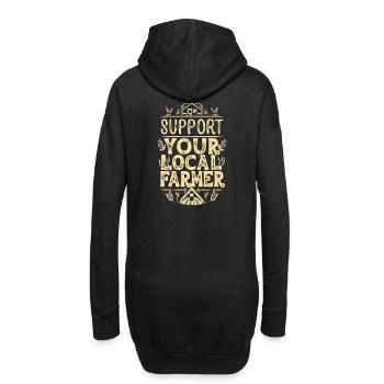 Soutenez votre agriculteur local Bauer Landwirt - Sweat-shirt à capuche long Femme - noir - Dos