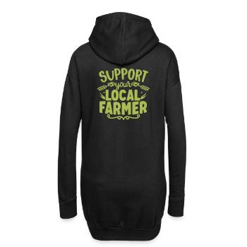 Support Your Local Farmer Bauer Landwirt - Hoodie-Kleid - Schwarz - Hinten
