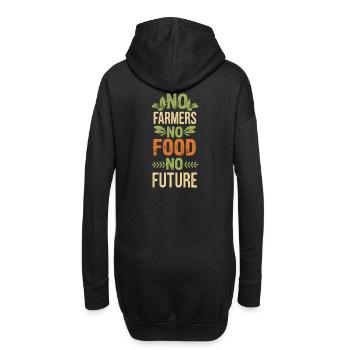 Pas d’agriculteurs - Pas de nourriture - Pas d’avenir - Sweat-shirt à capuche long Femme - noir - Dos