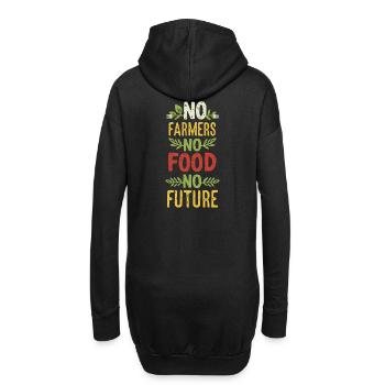 Pas d’agriculteurs - Pas de nourriture - Pas d’avenir - Sweat-shirt à capuche long Femme - noir - Dos
