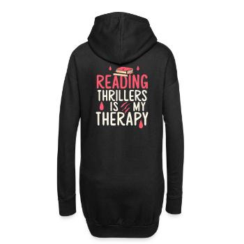 Reading Thrillers Is My Therapy - Hoodie Dress - black - Back