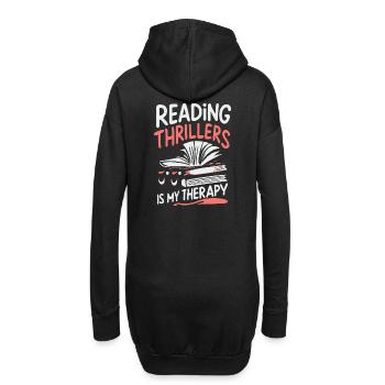 Reading Thrillers Is My Therapy - Hoodie-Kleid - Schwarz - Hinten