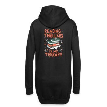 Reading Thrillers Is My Therapy - Hoodie Dress - black - Back