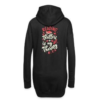 Reading Thrillers Is My Therapy - Hoodie Dress - black - Back