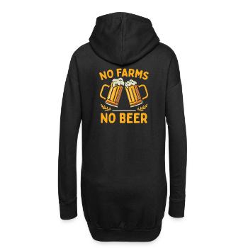 No Farms No Beer Bauern Demo Protest Landwirt - Hoodie-Kleid - Schwarz - Hinten