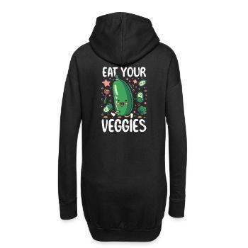 Mangez vos légumes Amateur de légumes Végétalien Végétalien - Sweat-shirt à capuche long Femme - noir - Dos