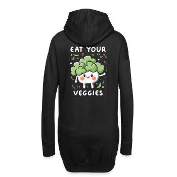 Mangez vos légumes Amateur de légumes Végétalien Végétalien - Sweat-shirt à capuche long Femme - noir - Dos
