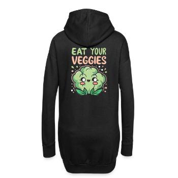 Mangez vos légumes Amateur de légumes Végétalien Végétalien - Sweat-shirt à capuche long Femme - noir - Dos