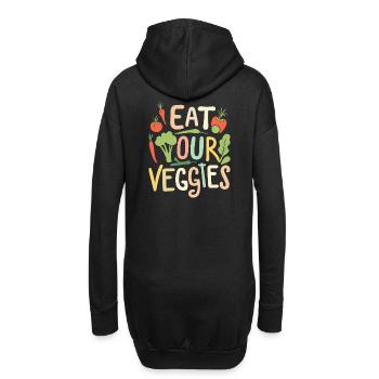 Mangez vos légumes Amateur de légumes Végétalien Végétalien - Sweat-shirt à capuche long Femme - noir - Dos