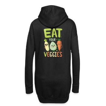 Mangez vos légumes Amateur de légumes Végétalien Végétalien - Sweat-shirt à capuche long Femme - noir - Dos