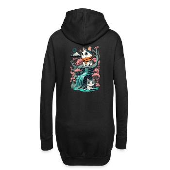 süßes Kawaii Kätzchen Japan - Hoodie-Kleid - Schwarz - Hinten