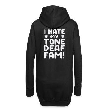 I HATE MY DEAF-TONE FAM - Hoodie-Kleid - Schwarz - Hinten