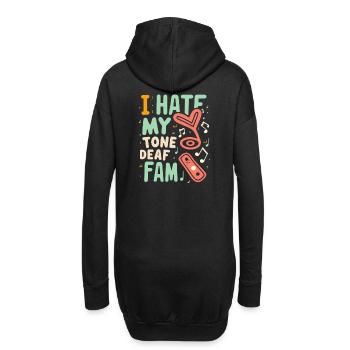 JE DÉTESTE MA FAMILLE SOURDE - Sweat-shirt à capuche long Femme - noir - Dos