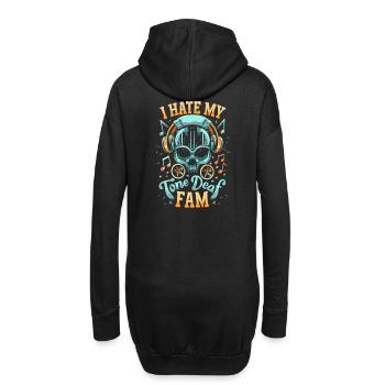 I HATE MY DEAF-TONE FAM - Hoodie-Kleid - Schwarz - Hinten