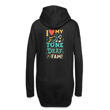 I HATE MY DEAF-TONE FAM - Hoodie-Kleid - Schwarz - Hinten