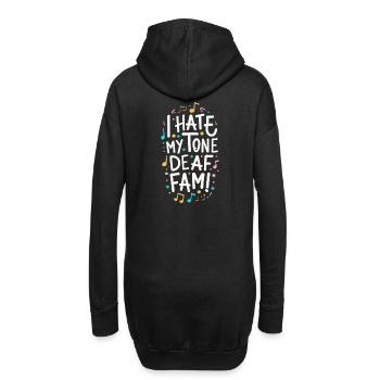 JE DÉTESTE MA FAMILLE SOURDE - Sweat-shirt à capuche long Femme - noir - Dos