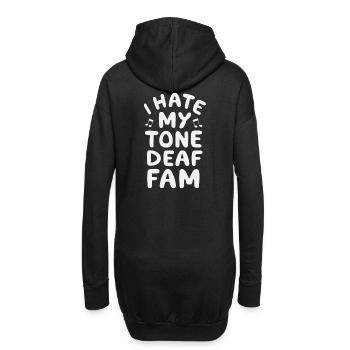 JE DÉTESTE MA FAMILLE SOURDE - Sweat-shirt à capuche long Femme - noir - Dos