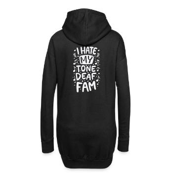 JE DÉTESTE MA FAMILLE SOURDE - Sweat-shirt à capuche long Femme - noir - Dos