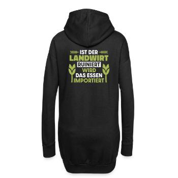 Ist der Landwirt ruiniert wird das Essen importier - Hoodie-Kleid - Schwarz - Hinten