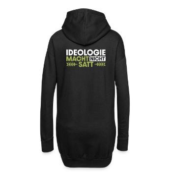 Ideologie macht nicht satt Bauer Demo Landwirt - Hoodie-Kleid - Schwarz - Hinten